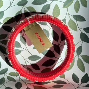 EVEREVE Bangle Bracelet Woven Red White